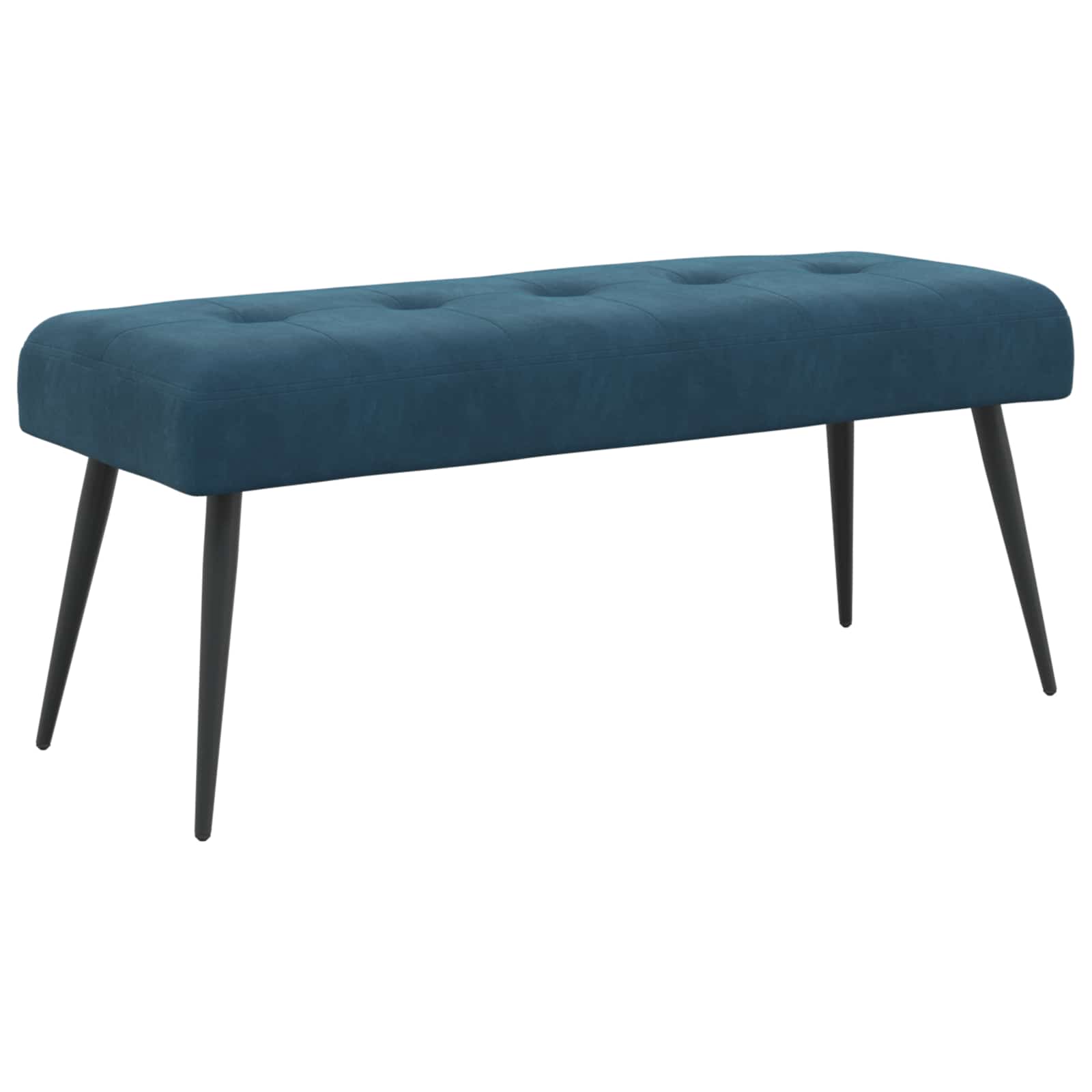 Bänk med knappar Blå 110 x 40 x 46 cm Sammet