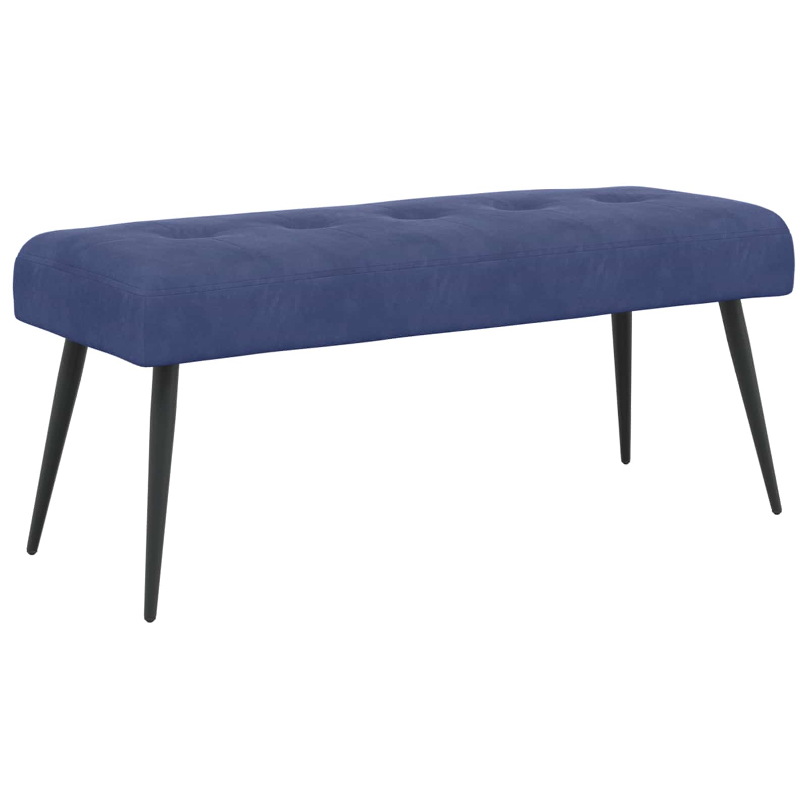 Bänk med knappar Polisblå 110 x 40 x 46 cm Sammet