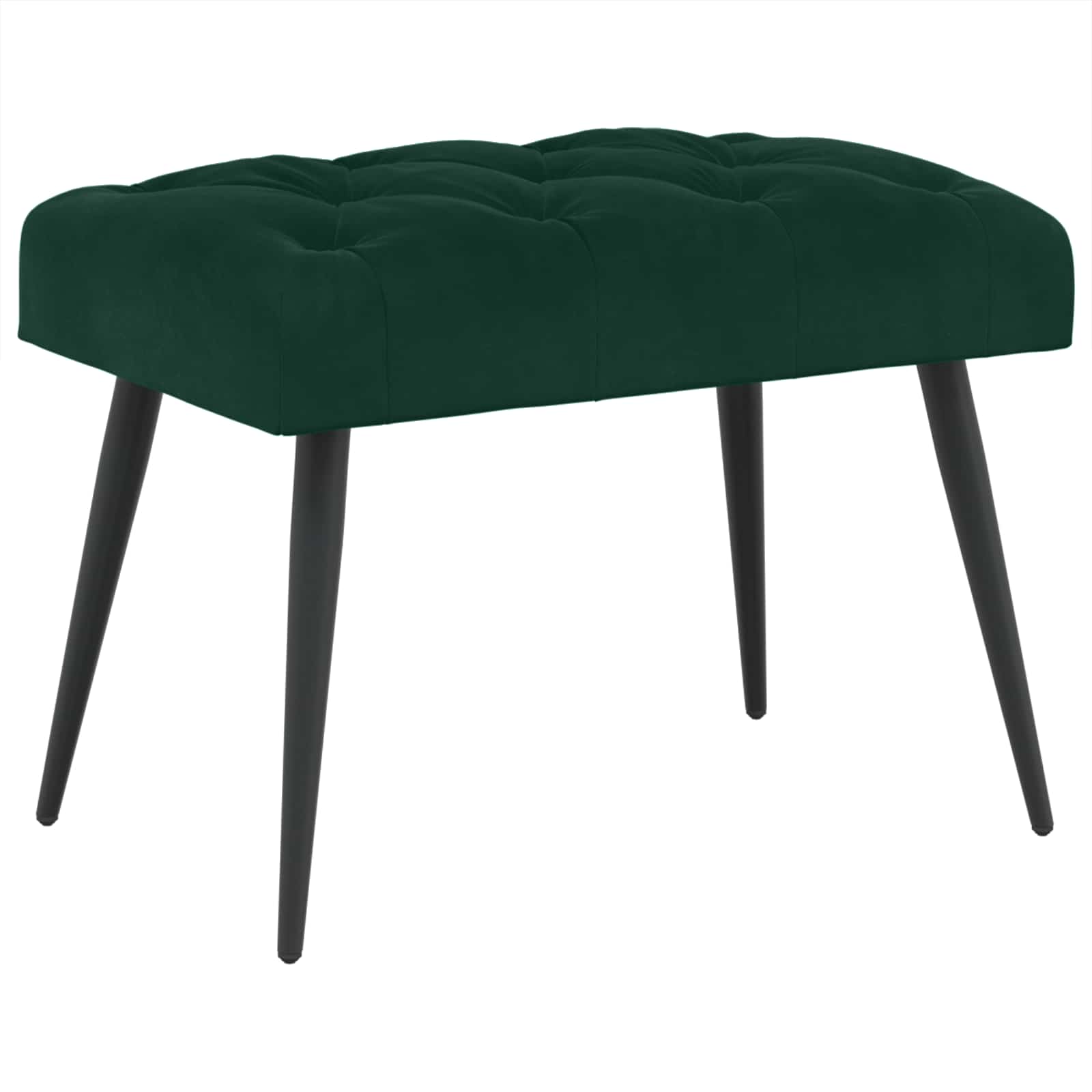 Bänk med knappar Mörkgrön 60 x 40 x 45 cm Sammet