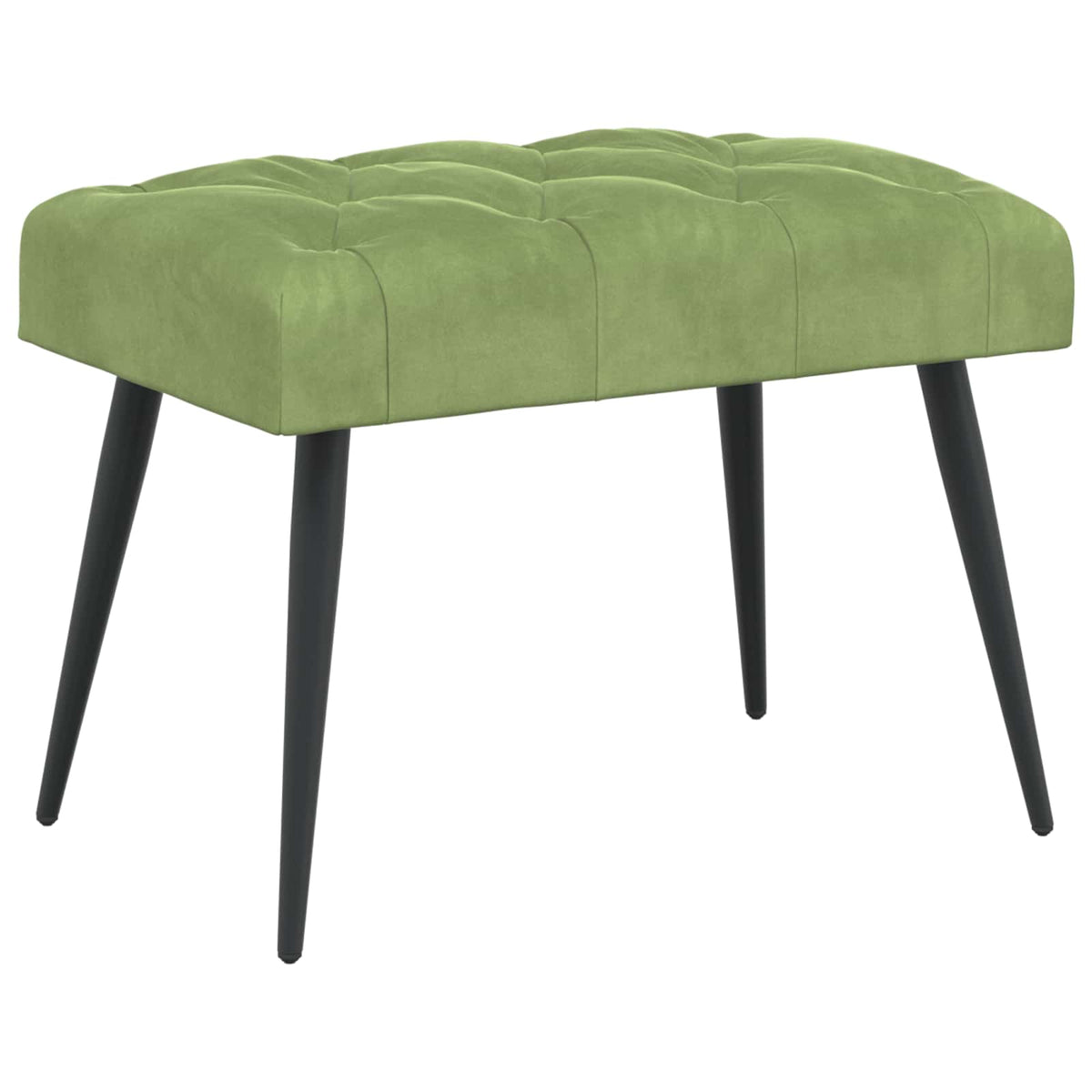 Bänk med knappar Ljusgrön 60 x 40 x 45 cm Sammet