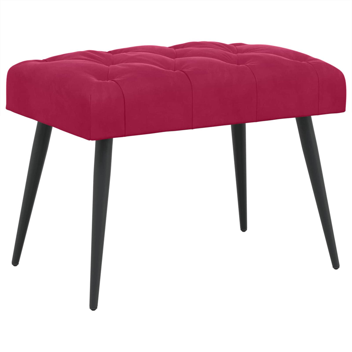 Bänk med knappar Vinröd 60 x 40 x 45 cm Sammet
