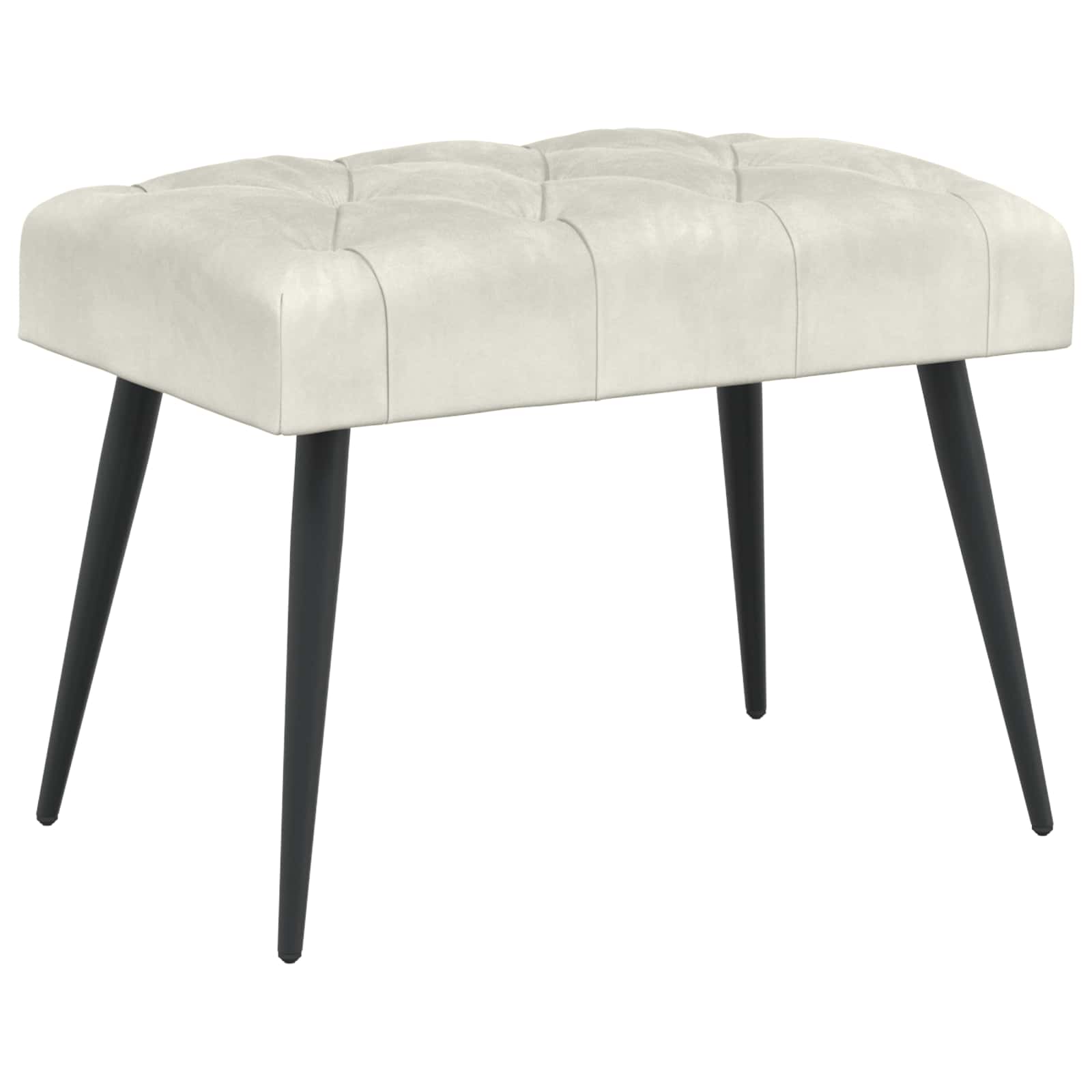Bänk med knappar Gräddvit 60 x 40 x 45 cm Sammet