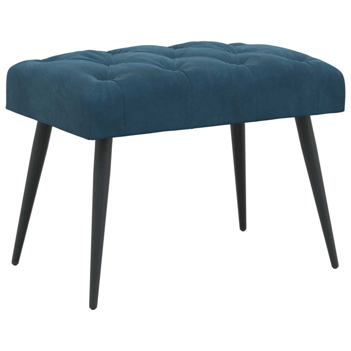 Bänk med knappar Blå 60 x 40 x 45 cm Sammet