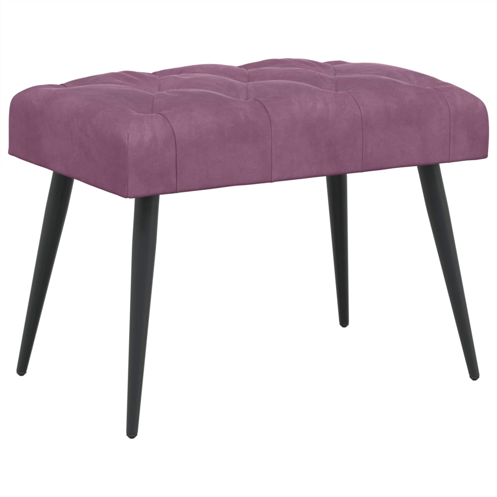 Bänk med knappar Lila 60 x 40 x 45 cm Sammet