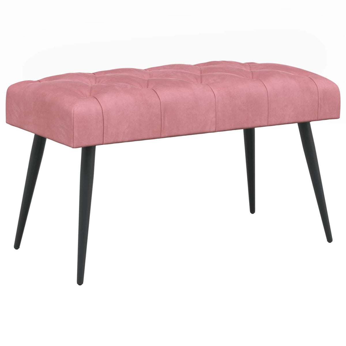 Bänk med knappar Rosa 80 x 40 x 46 cm Sammet