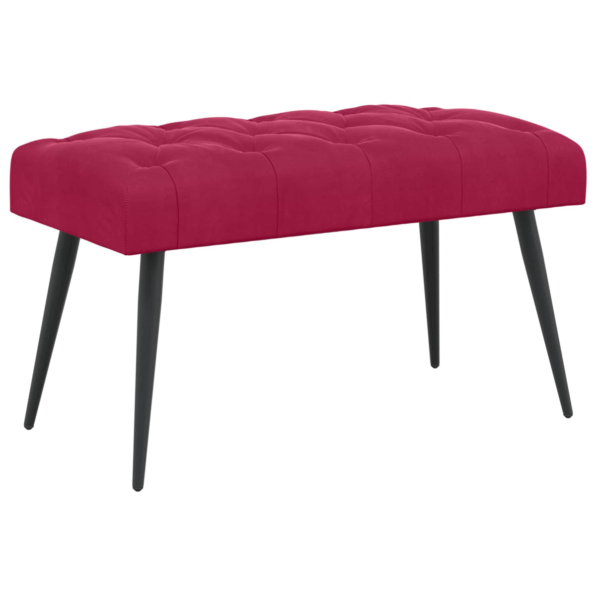 Bänk med knappar Vinröd 80 x 40 x 46 cm Sammet