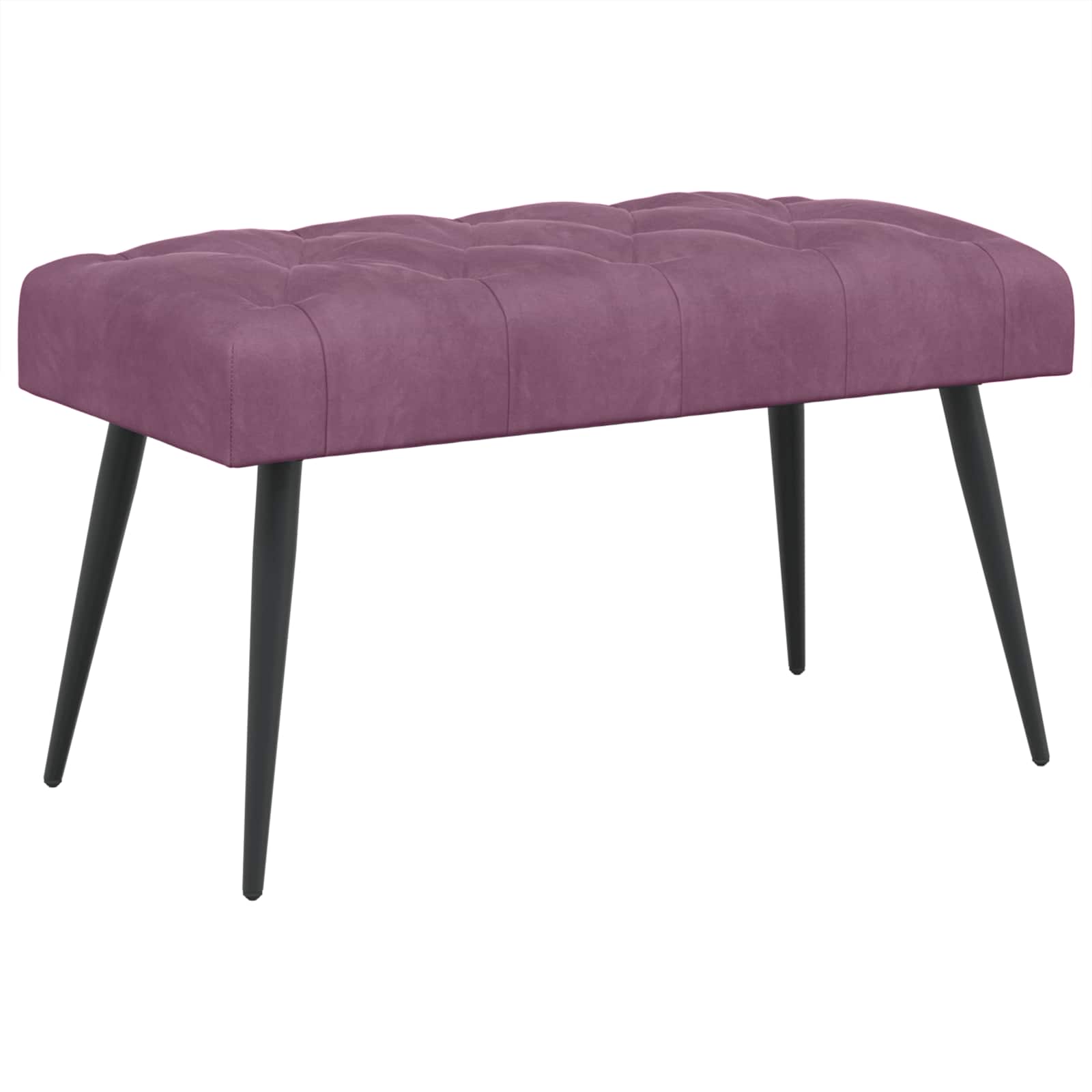 Bänk med knappar Lila 80 x 40 x 46 cm Sammet