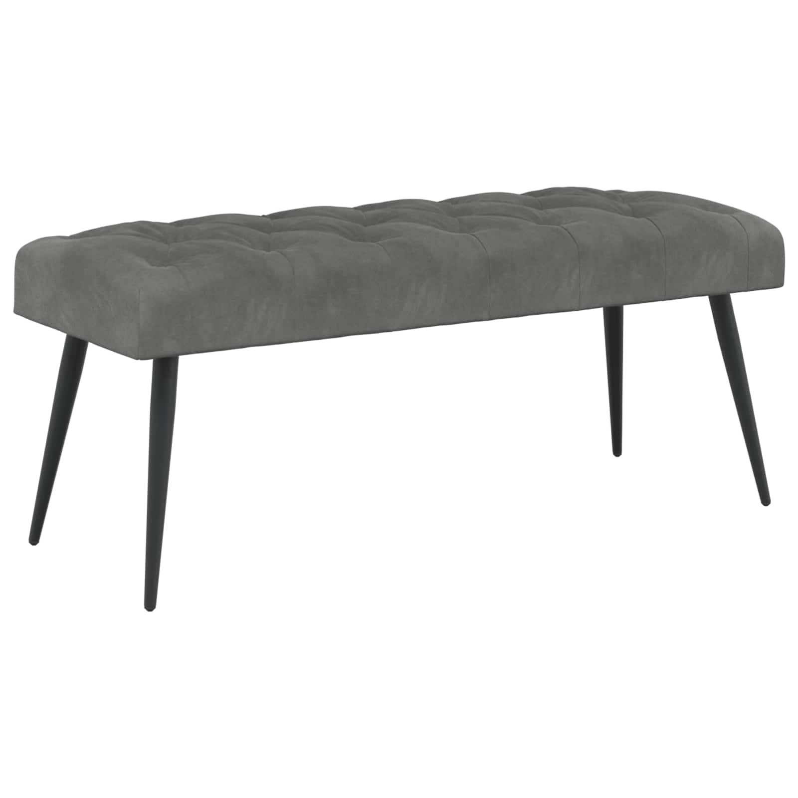 Bänk med knappar Mörkgrå 110 x 40 x 46 cm Sammet