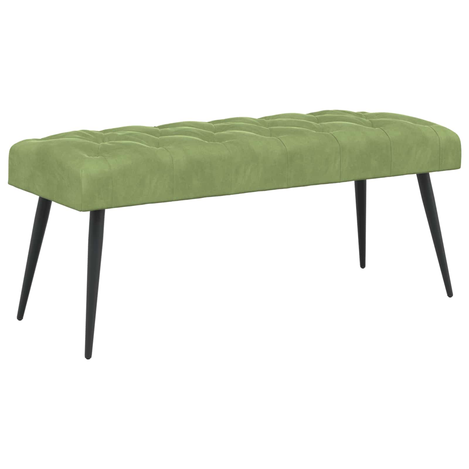 Bänk med knappar Ljusgrön 110 x 40 x 46 cm Sammet