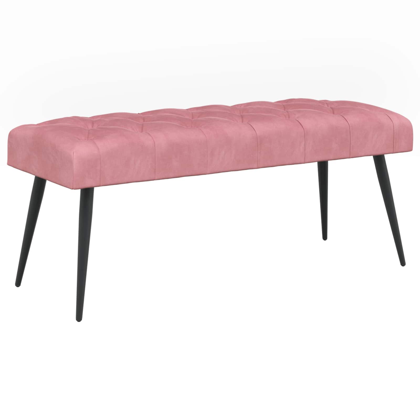 Bänk med knappar Rosa 110 x 40 x 46 cm Sammet