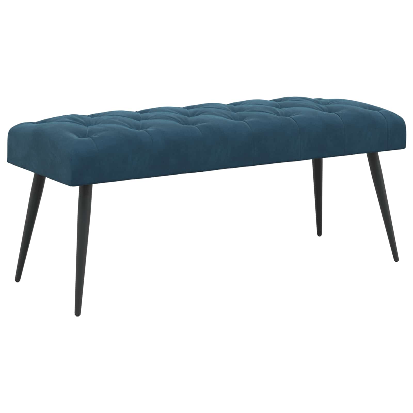 Bänk med knappar Blå 110 x 40 x 46 cm Sammet