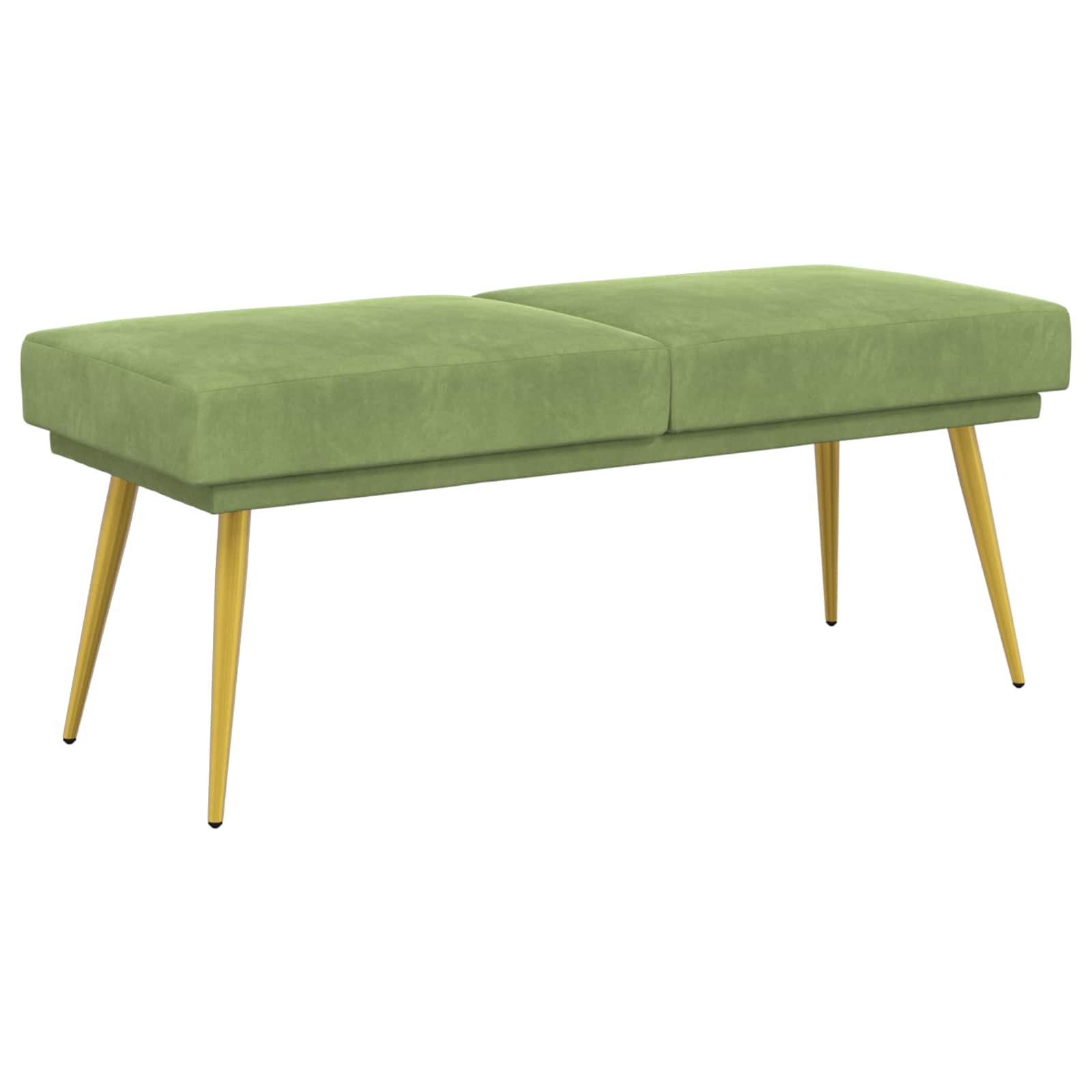 Dubbel-lager bänk Ljusgrön 120 x 45 x 46 cm Sammet