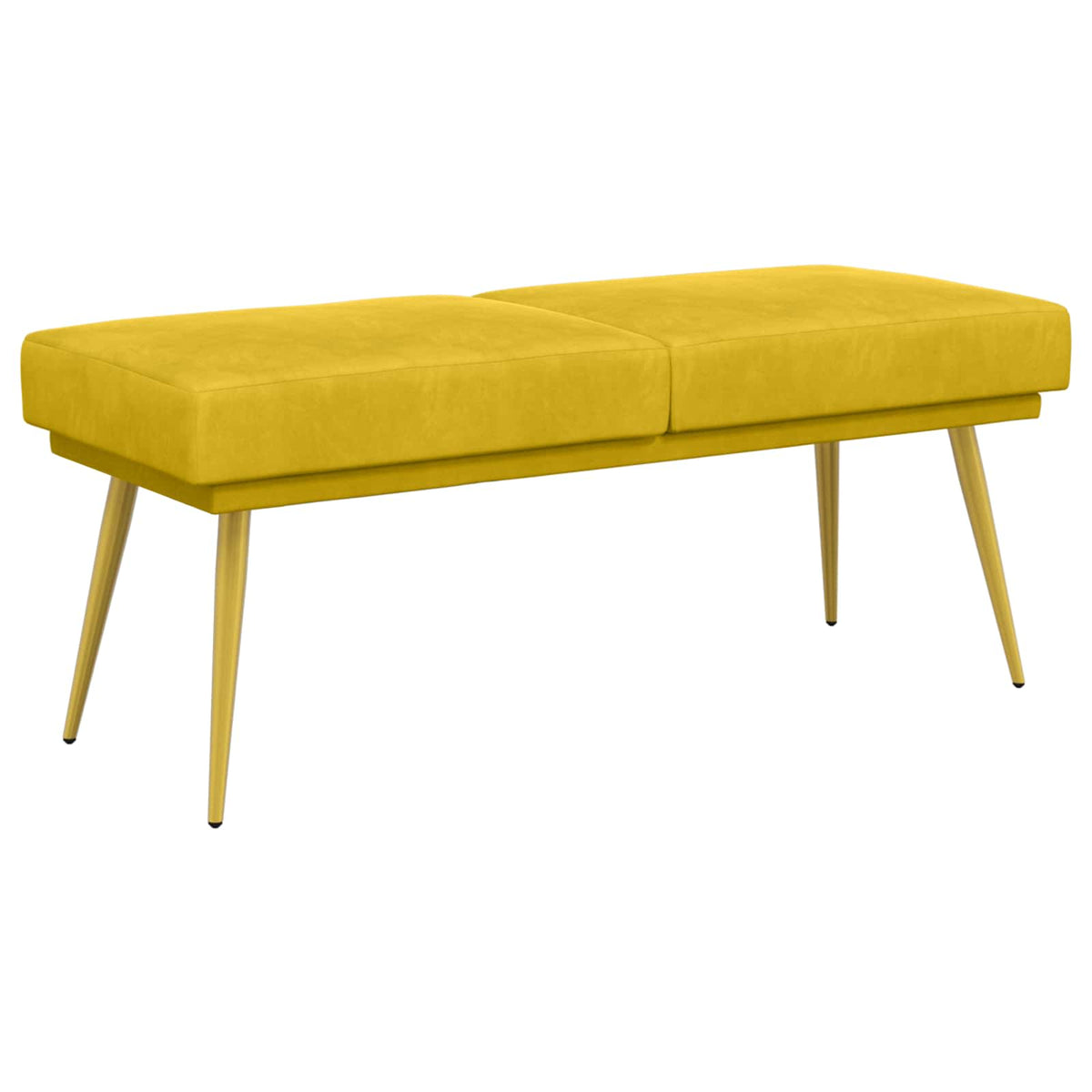 Dubbel-lager bänk Gul 120 x 45 x 46 cm Sammet