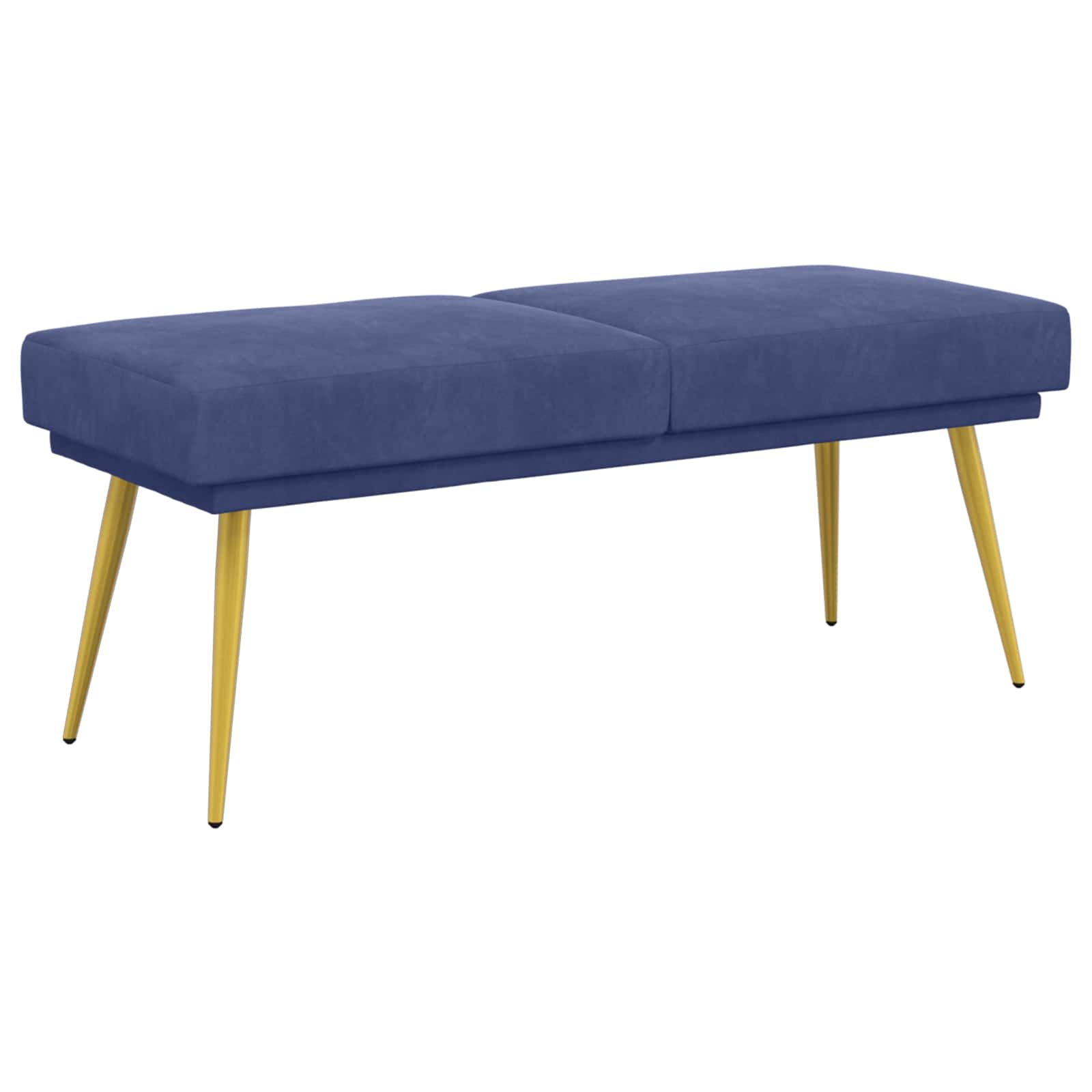 Dubbel-lager bänk Polisblå 120 x 45 x 46 cm Sammet
