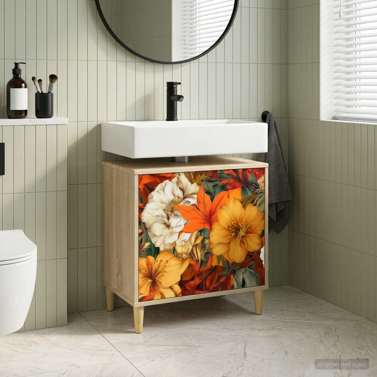 Badrumsskåp GENNEP Sonoma-ek 60 x 40 x 60 cm Konstruerat trä