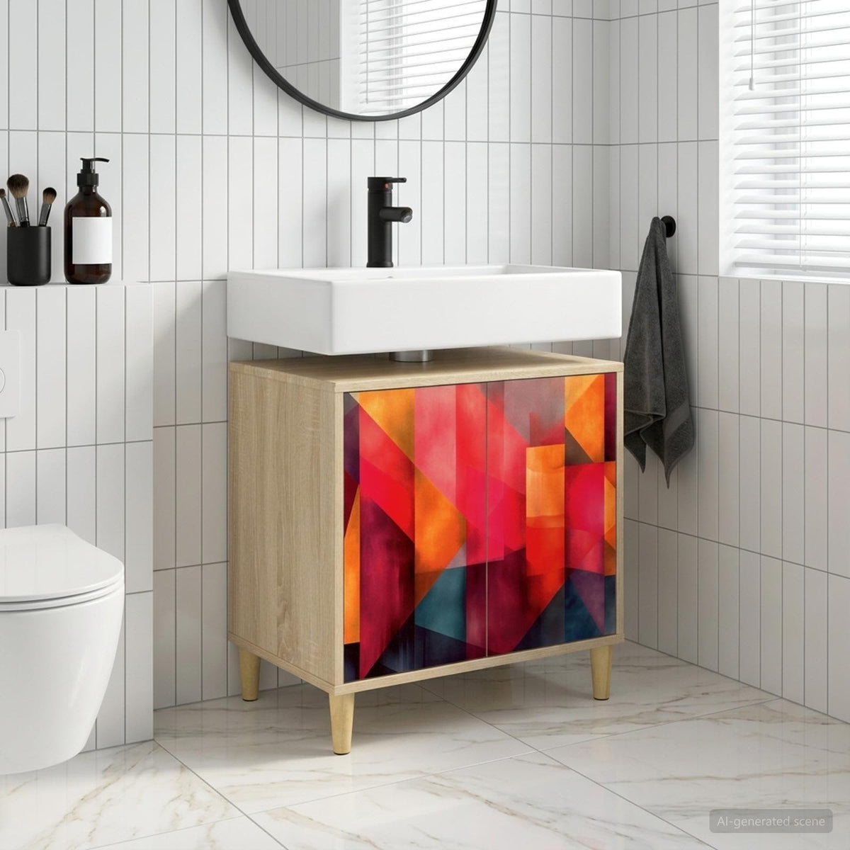 Badrumsskåp HEESCH Sonoma-ek 60 x 40 x 60 cm Konstruerat trä