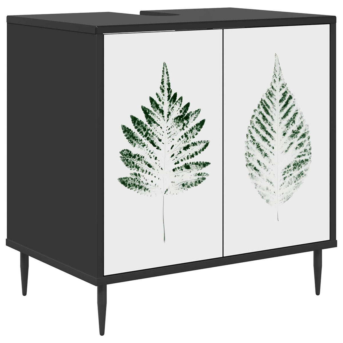 Badrumsskåp HANAU Svart ek 60 x 40 x 61 cm Konstruerat trä
