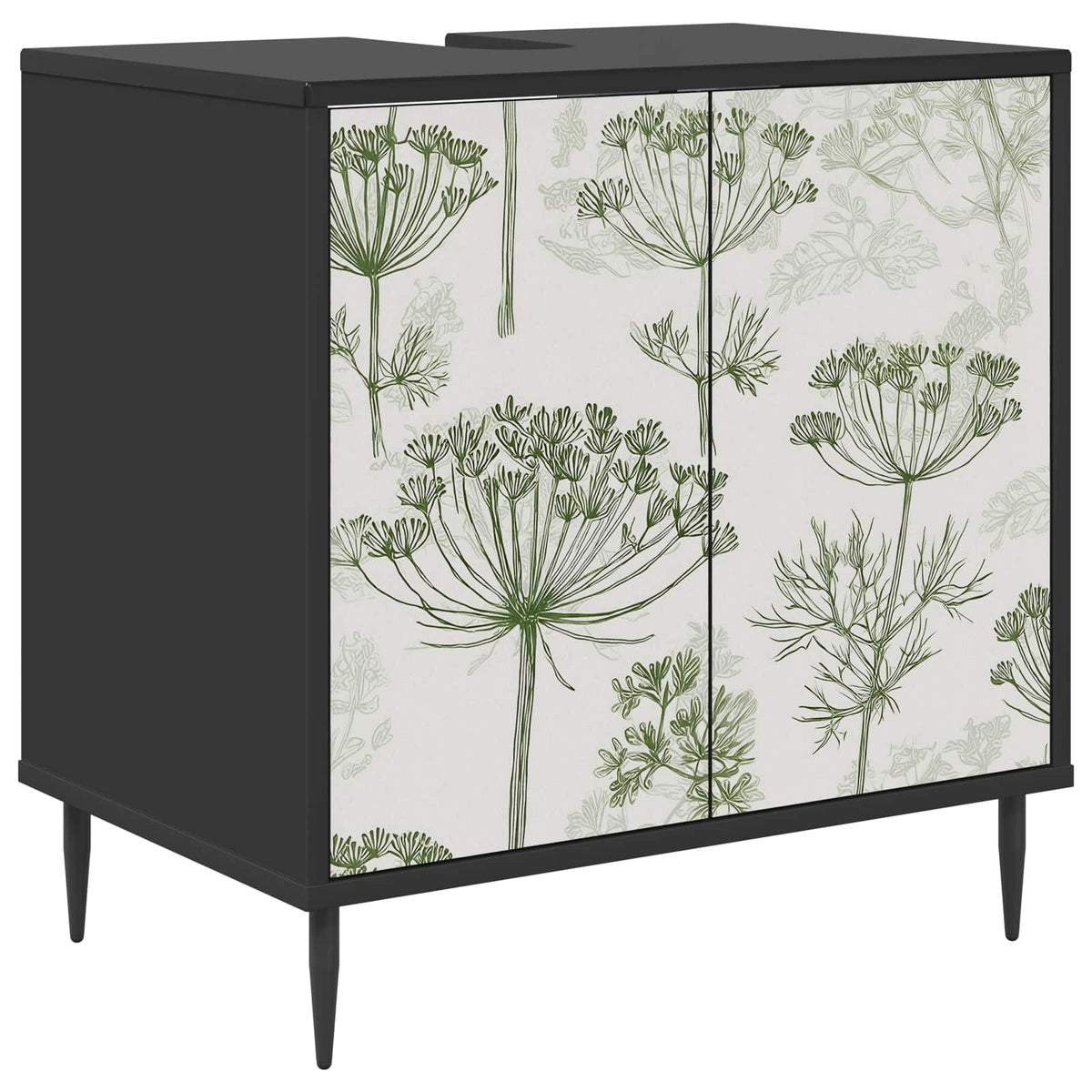 Badrumsskåp GOTHA Svart ek 60 x 40 x 61 cm Konstruerat trä