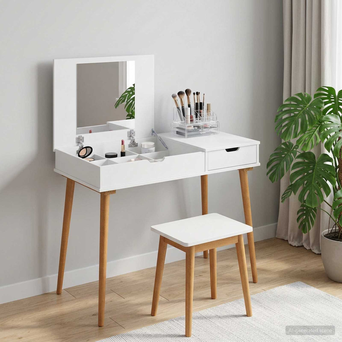 Smyckebord FAUSKE Vit 100 x 50 x 78 cm