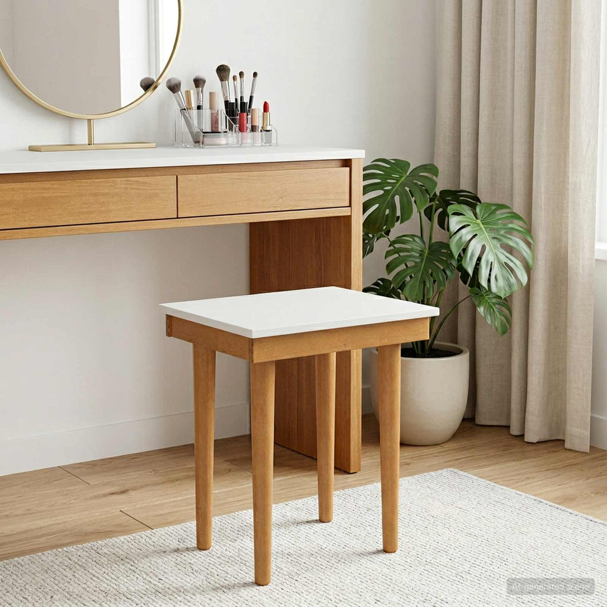 Pall för Smyckebord FAUSKE Vit 40 x 33 x 45 cm Massiv furu