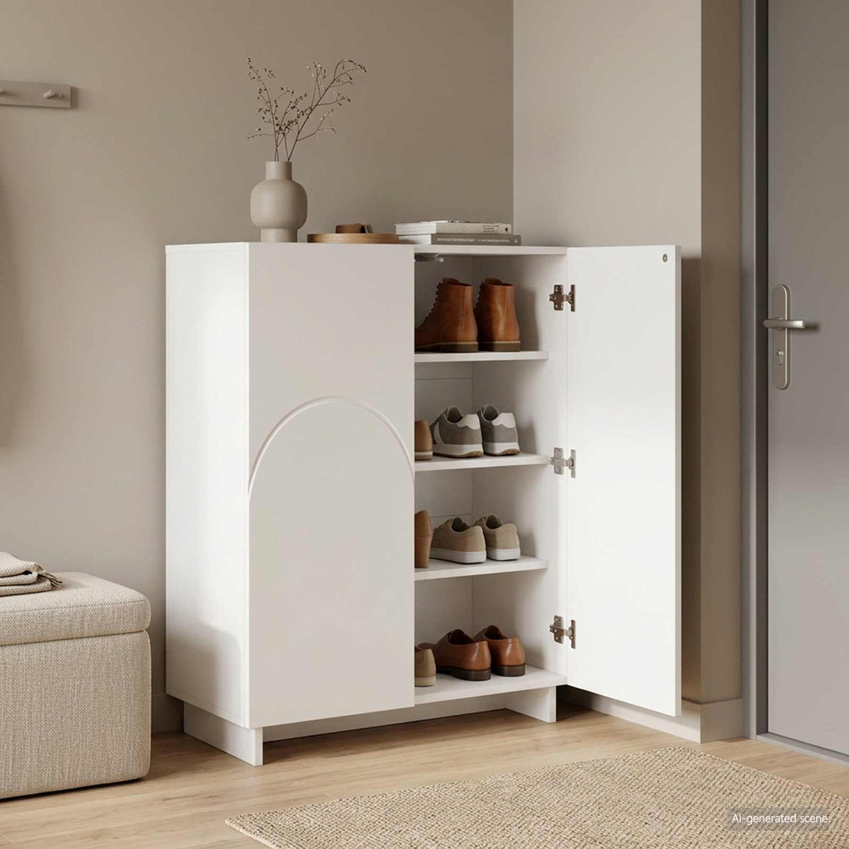 Skoskåp 73 x 38 x 87,5 cm Konstruerat trä Vit