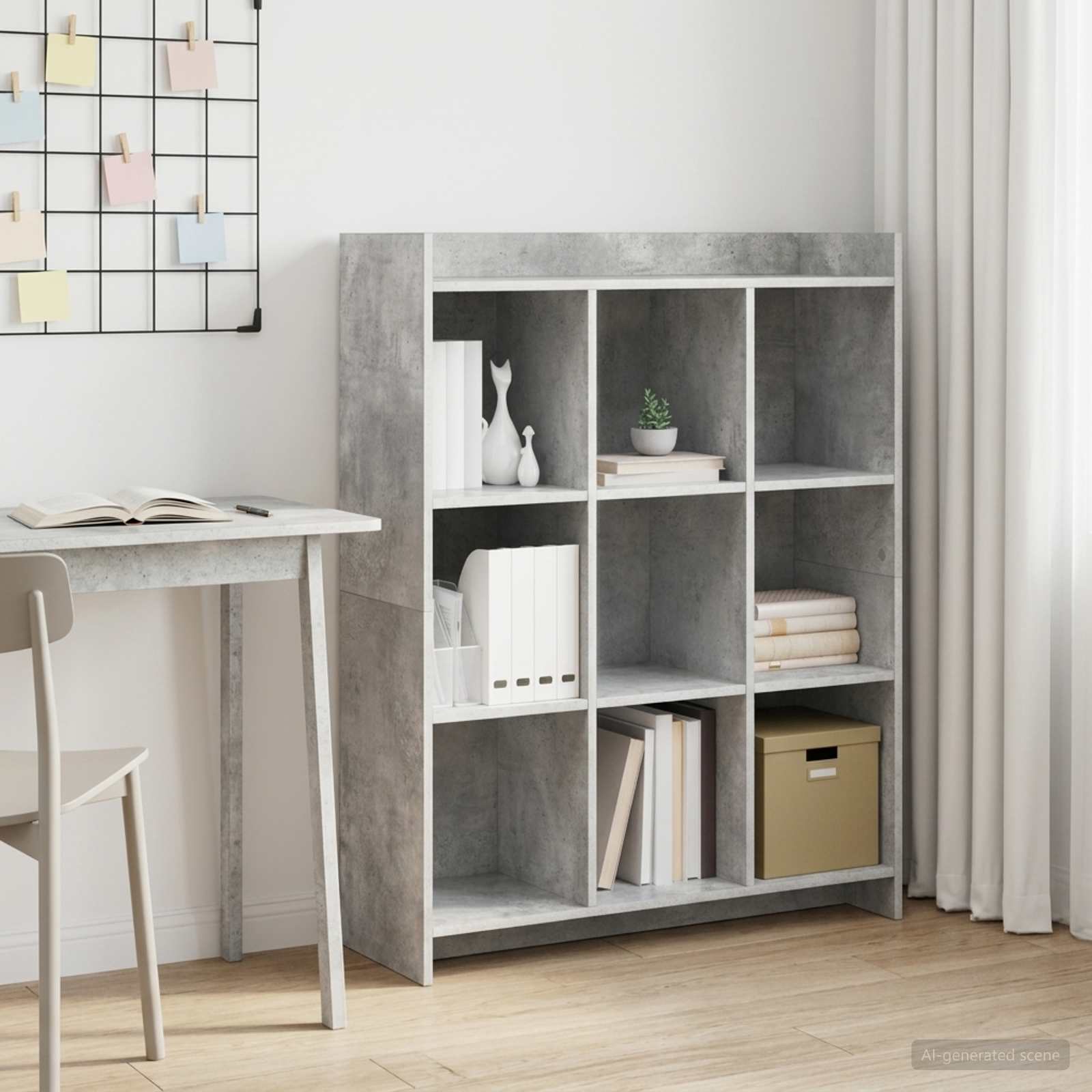 Bokhylla Betonggrå 87,5 x 30 x 111 cm Konstruerat trä