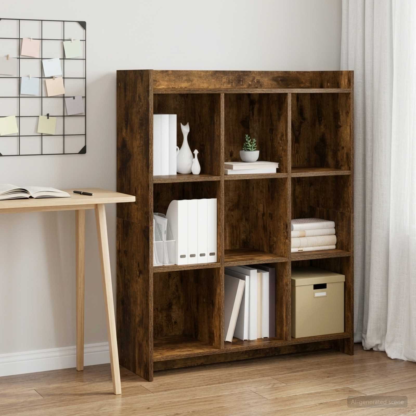 Bokhylla Rökt ek 87,5 x 30 x 111 cm Konstruerat trä