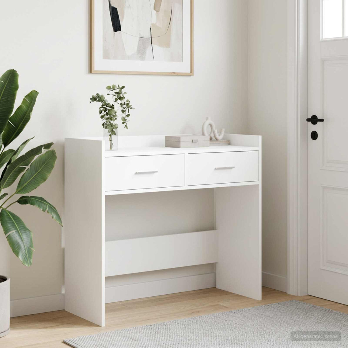 Konsolbord Vit 90 x 35 x 80 cm Konstruerat trä