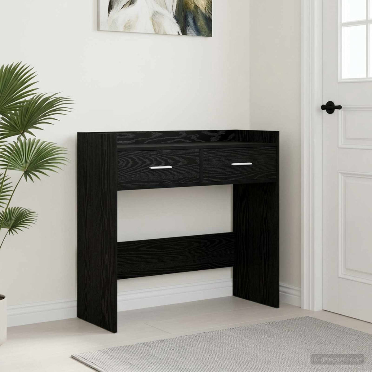 Konsolbord Svart ek 90 x 35 x 80 cm Konstruerat trä