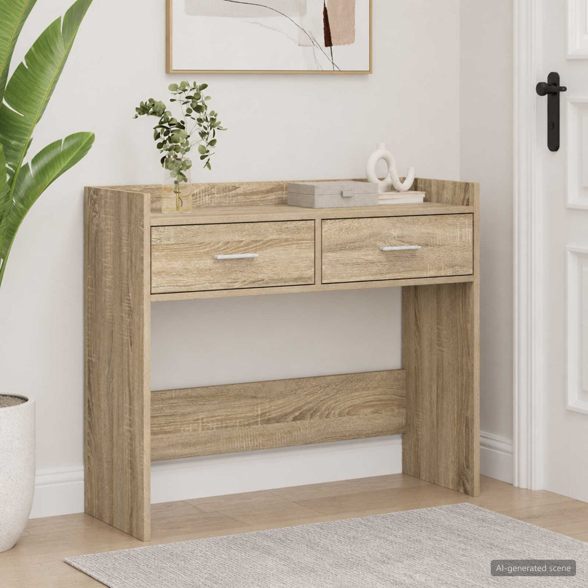 Konsolbord Sonoma-ek 90 x 35 x 80 cm Konstruerat trä