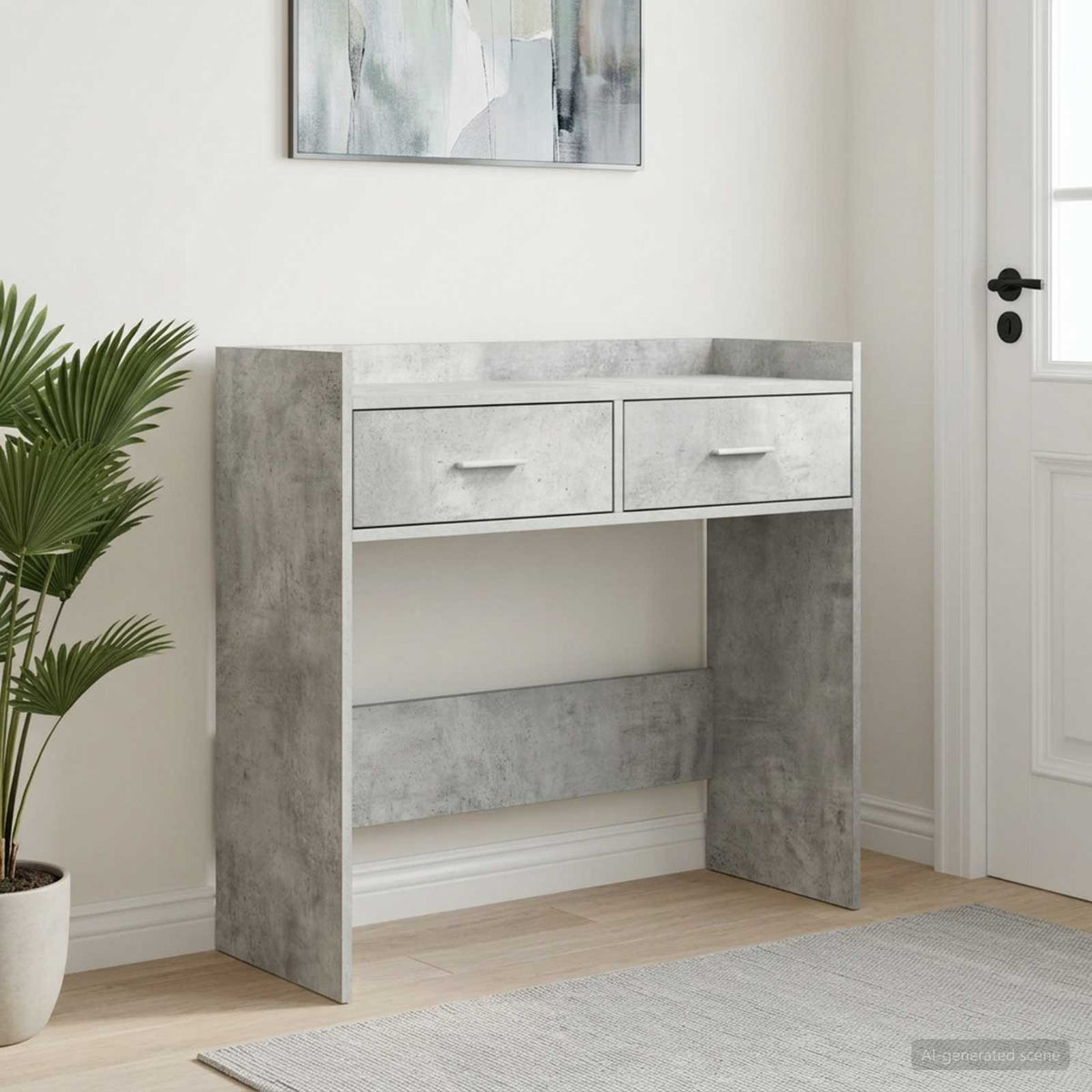 Konsolbord Betonggrå 90 x 35 x 80 cm Konstruerat trä