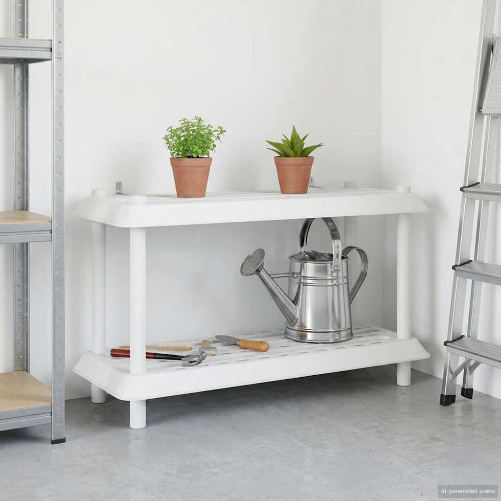 Hyllsystem 2 nivåer 100 x 40 x 55,5 cm PP Vit