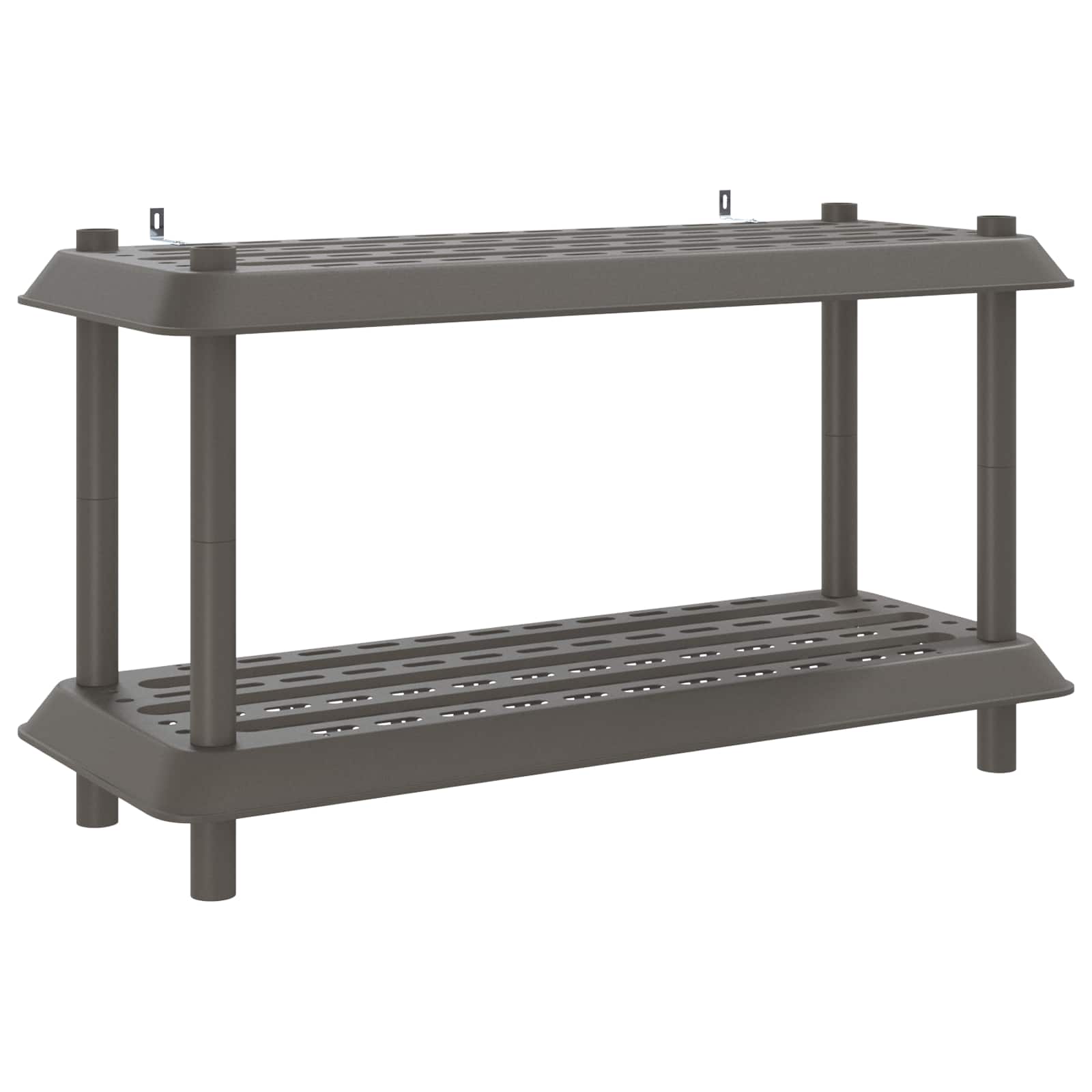 Hyllsystem 2 nivåer 100 x 40 x 55,5 cm PP Ljusgrå