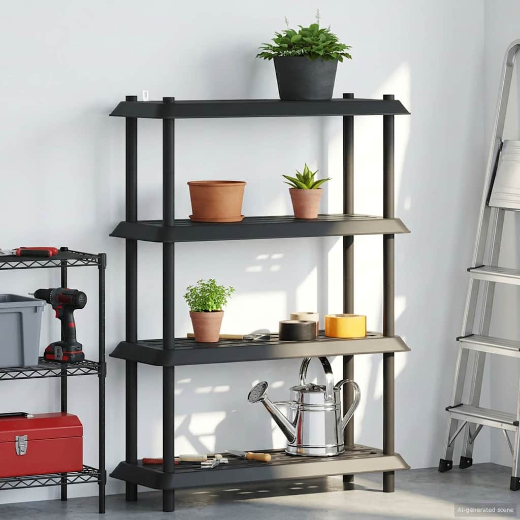 Hyllsystem 4 nivåer 100 x 40 x 136,5 cm PP Antracit