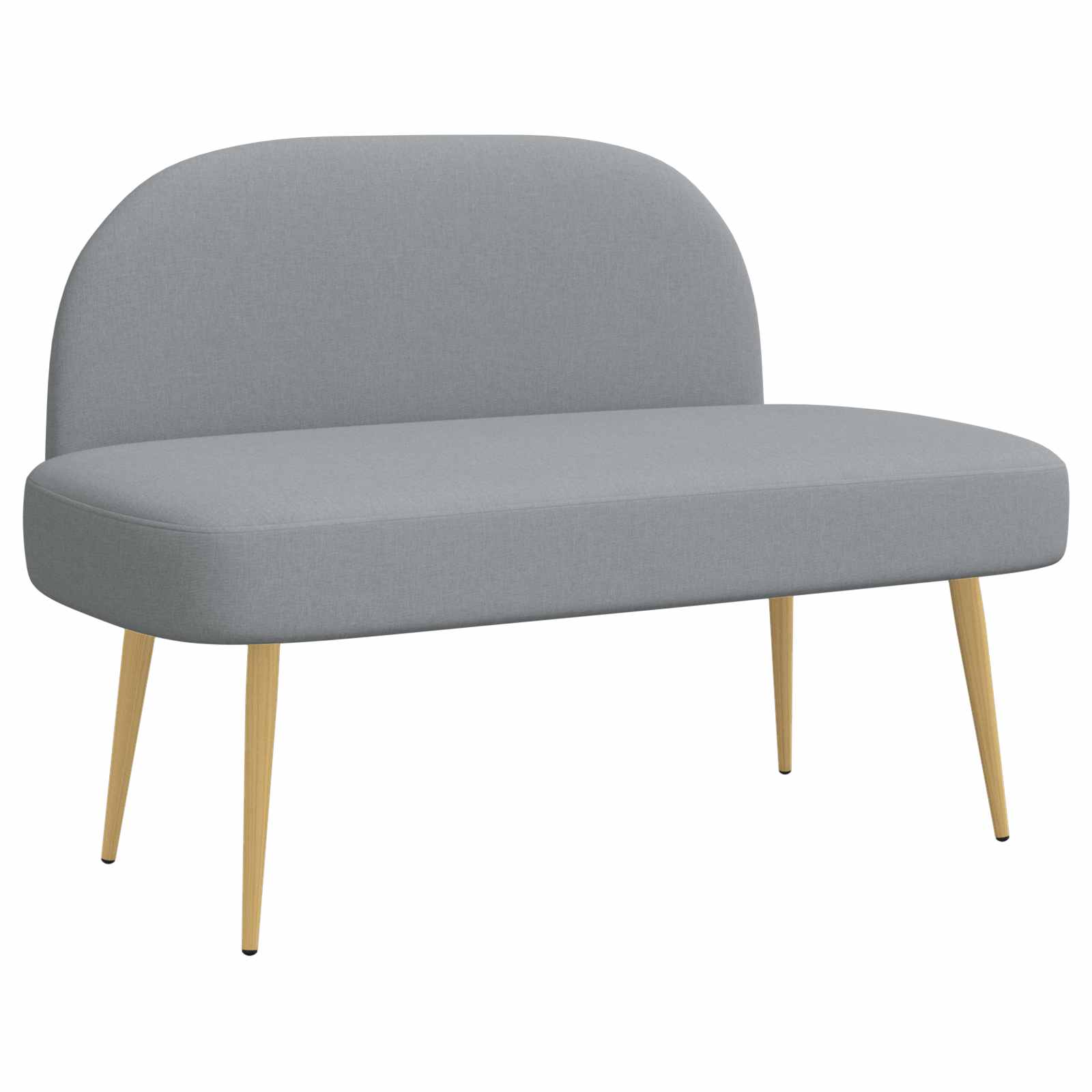 Klädd bänk med ryggstöd Ljusgrå 110 x 60 x 76 cm Polyester