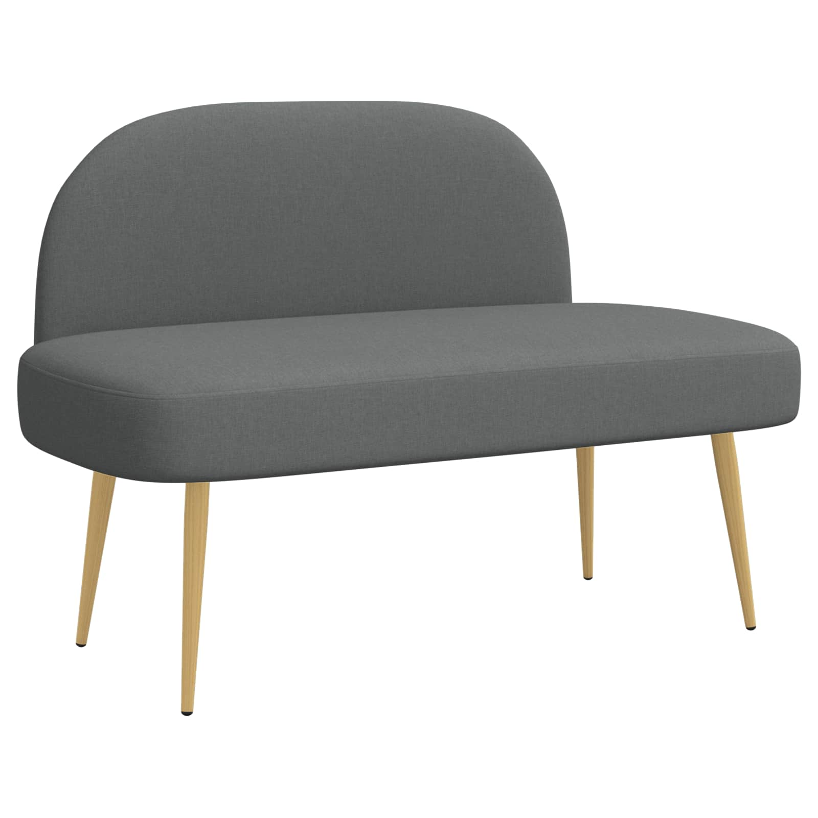 Klädd bänk med ryggstöd Mörkgrå 110 x 60 x 76 cm
