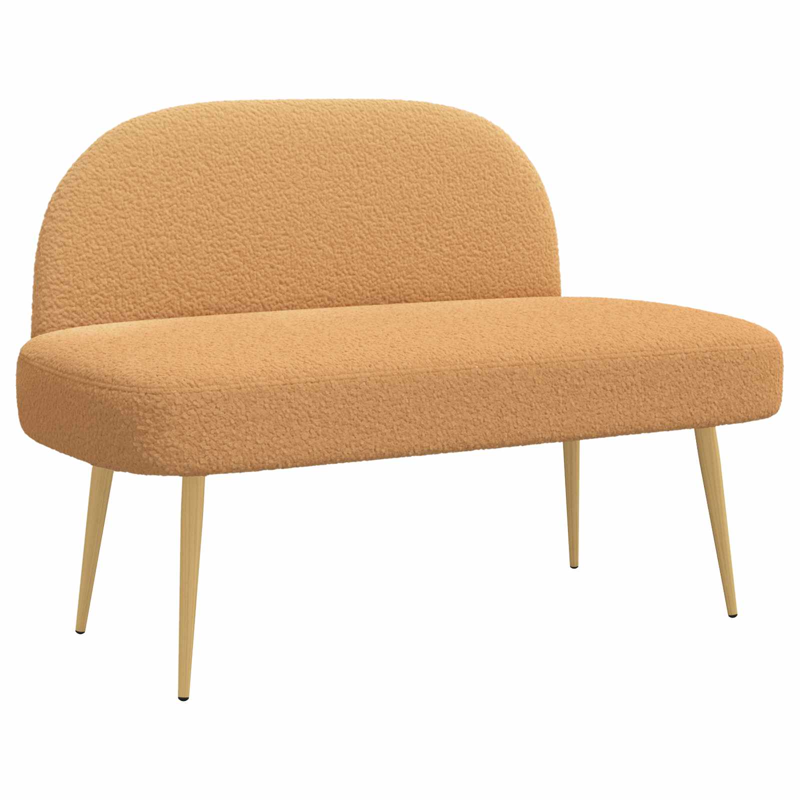 Klädd bänk med ryggstöd Beige 110 x 60 x 76 cm Bouclé