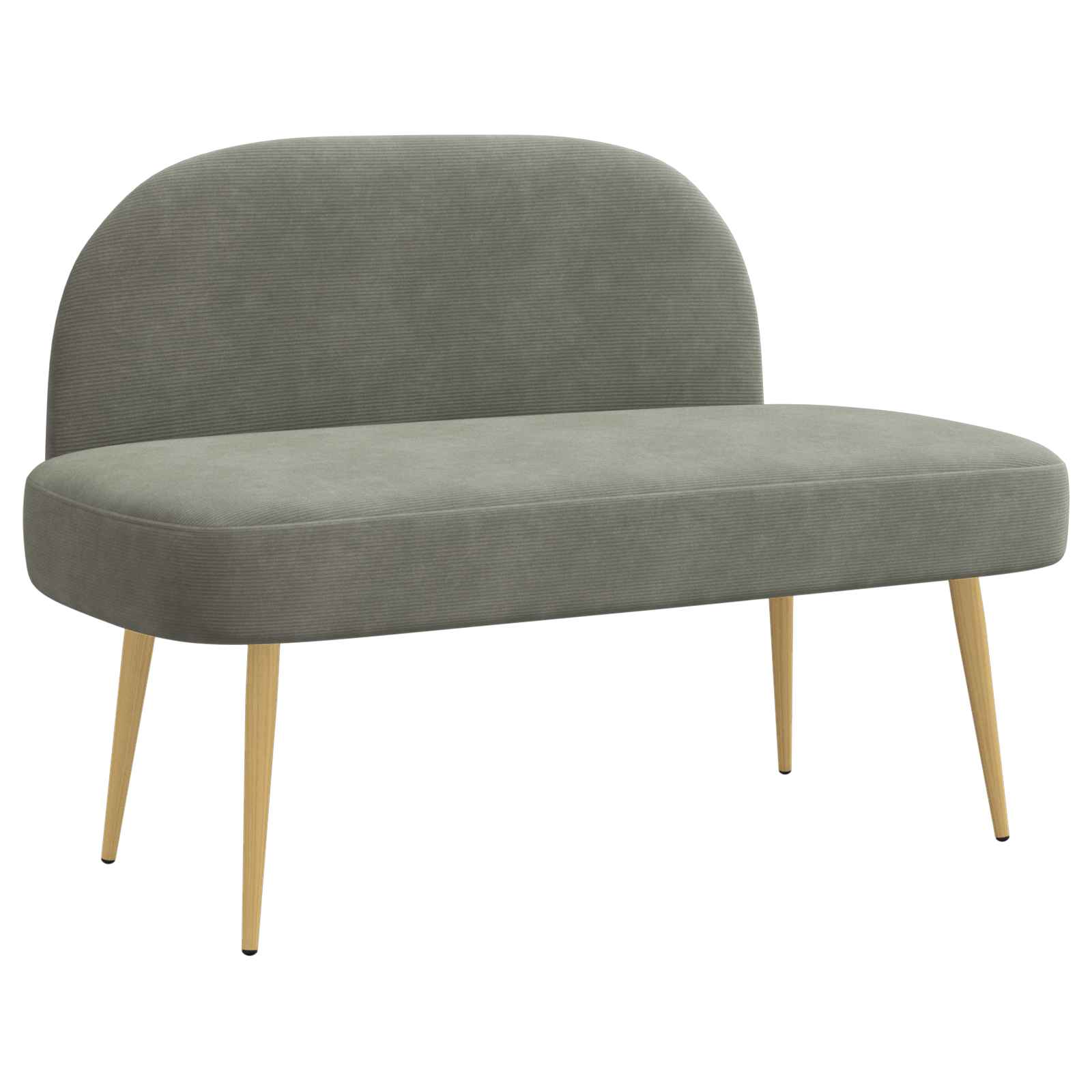 Klädd bänk med ryggstöd Ljusgrå 110 x 60 x 76 cm Kordread tyg