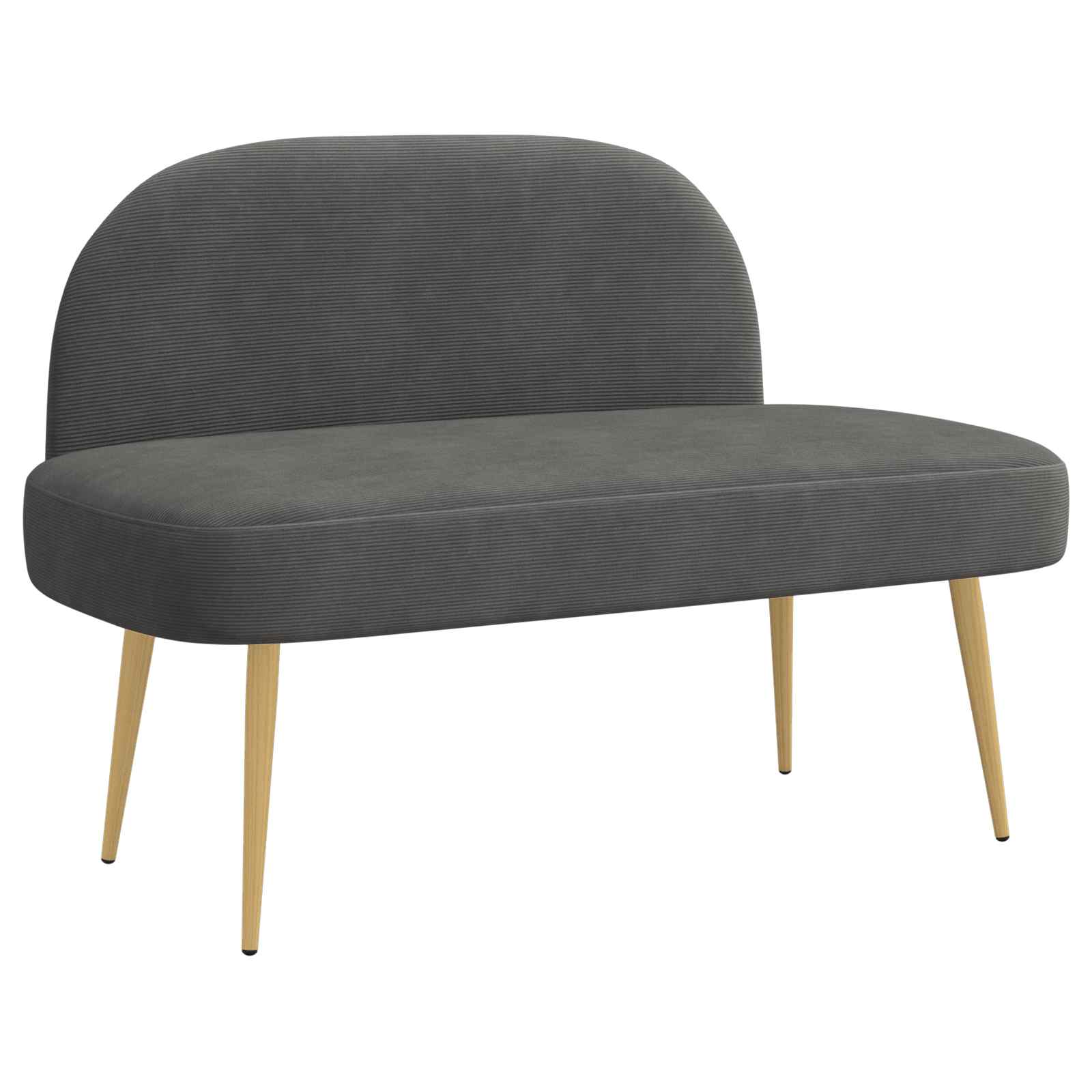 Klädd bänk med ryggstöd Mörkgrå 110 x 60 x 76 cm Kordread tyg