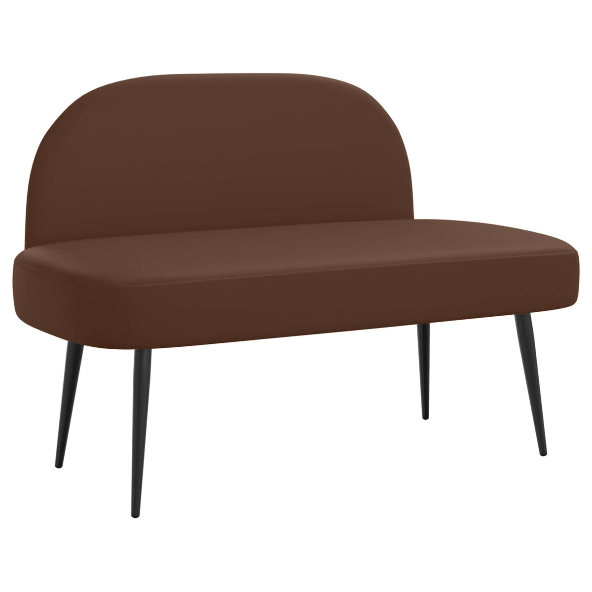 Klädd bänk med ryggstöd Brun 110 x 60 x 76 cm Konstläder