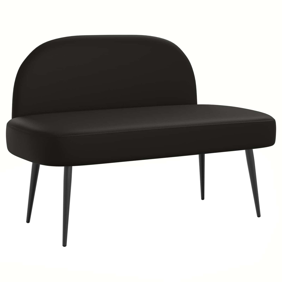 Klädd bänk med ryggstöd Svart 110 x 60 x 76 cm Konstläder