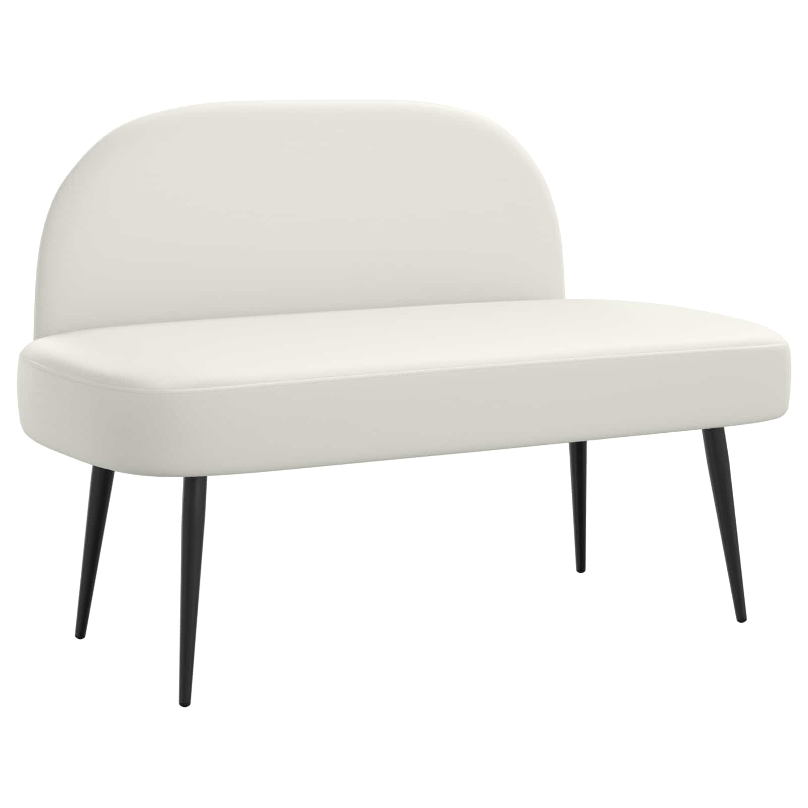 Klädd bänk med ryggstöd Vit 110 x 60 x 76 cm Konstläder