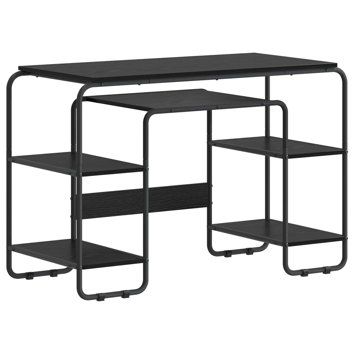 Skrivbord med förvaring Svart ek 113.5 x 52 x 75.5 cm