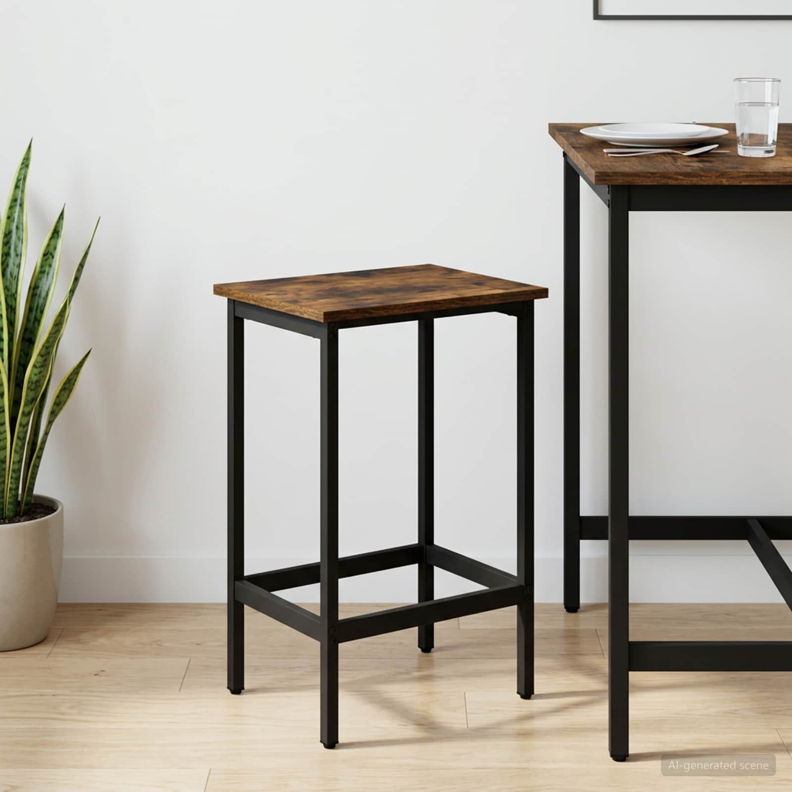 Barpall Rökt ek 40 x 32 x 64 cm Konstruerat trä