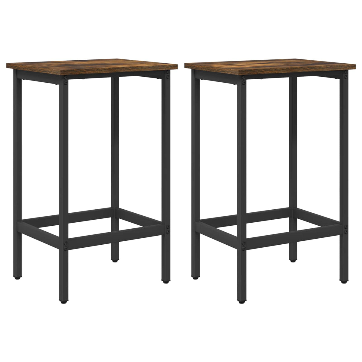 Barpall 2 st Rökt ek 40 x 32 x 64 cm Konstruerat trä
