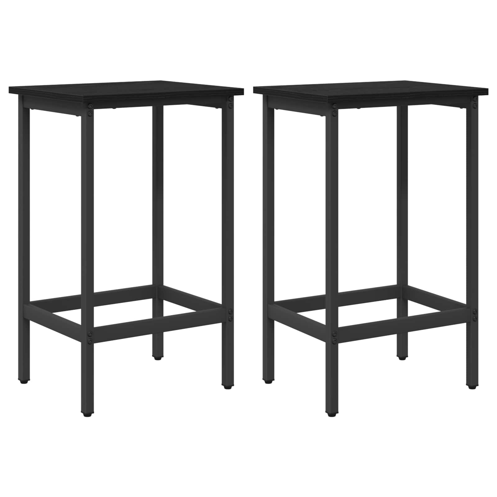 Barpall 2 st Svart ek 40 x 32 x 74 cm Konstruerat trä
