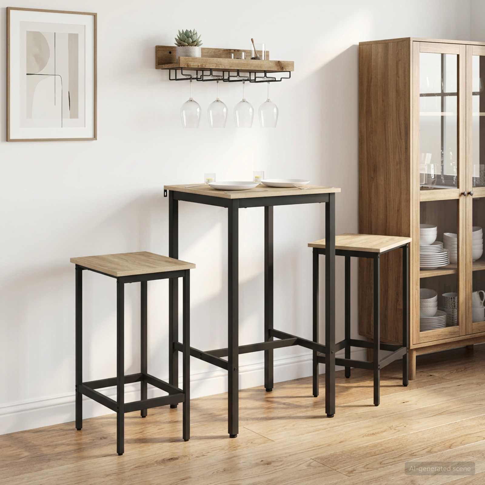 Barpall 2 st Sonoma-ek 40 x 32 x 74 cm Konstruerat trä
