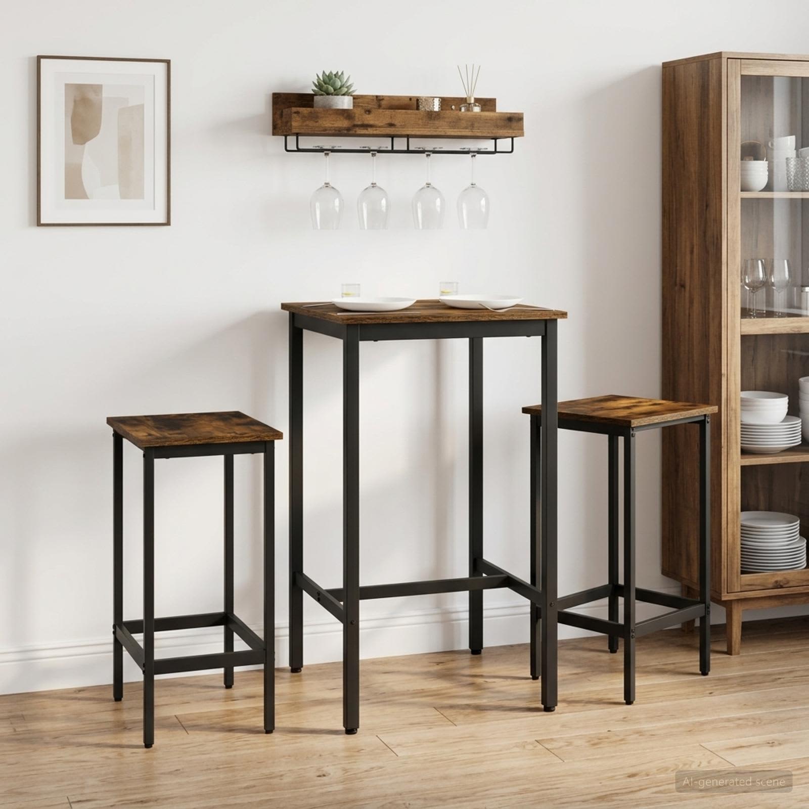 Barpall 2 st Rökt ek 40 x 32 x 74 cm Konstruerat trä