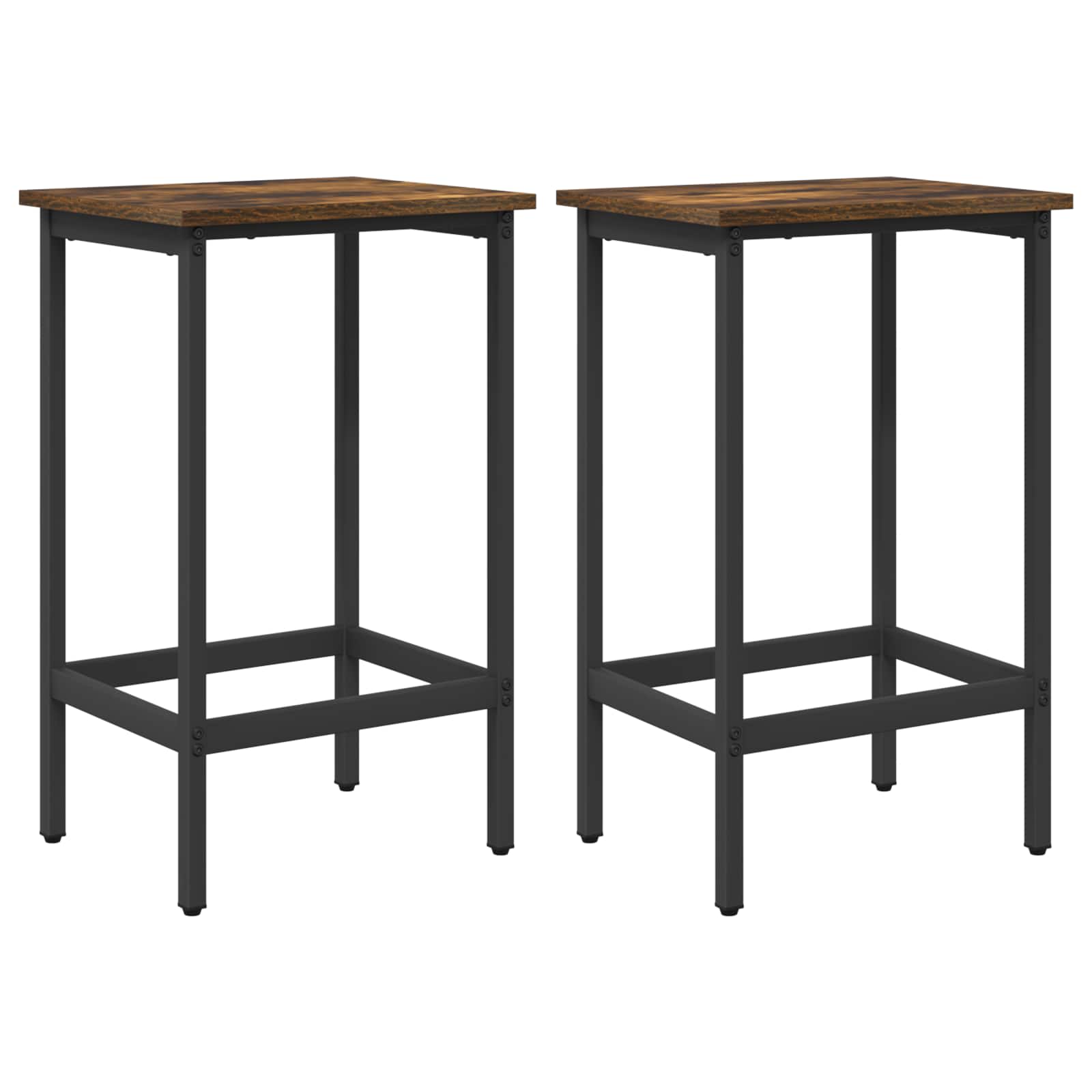 Barpall 2 st Rökt ek 40 x 32 x 74 cm Konstruerat trä