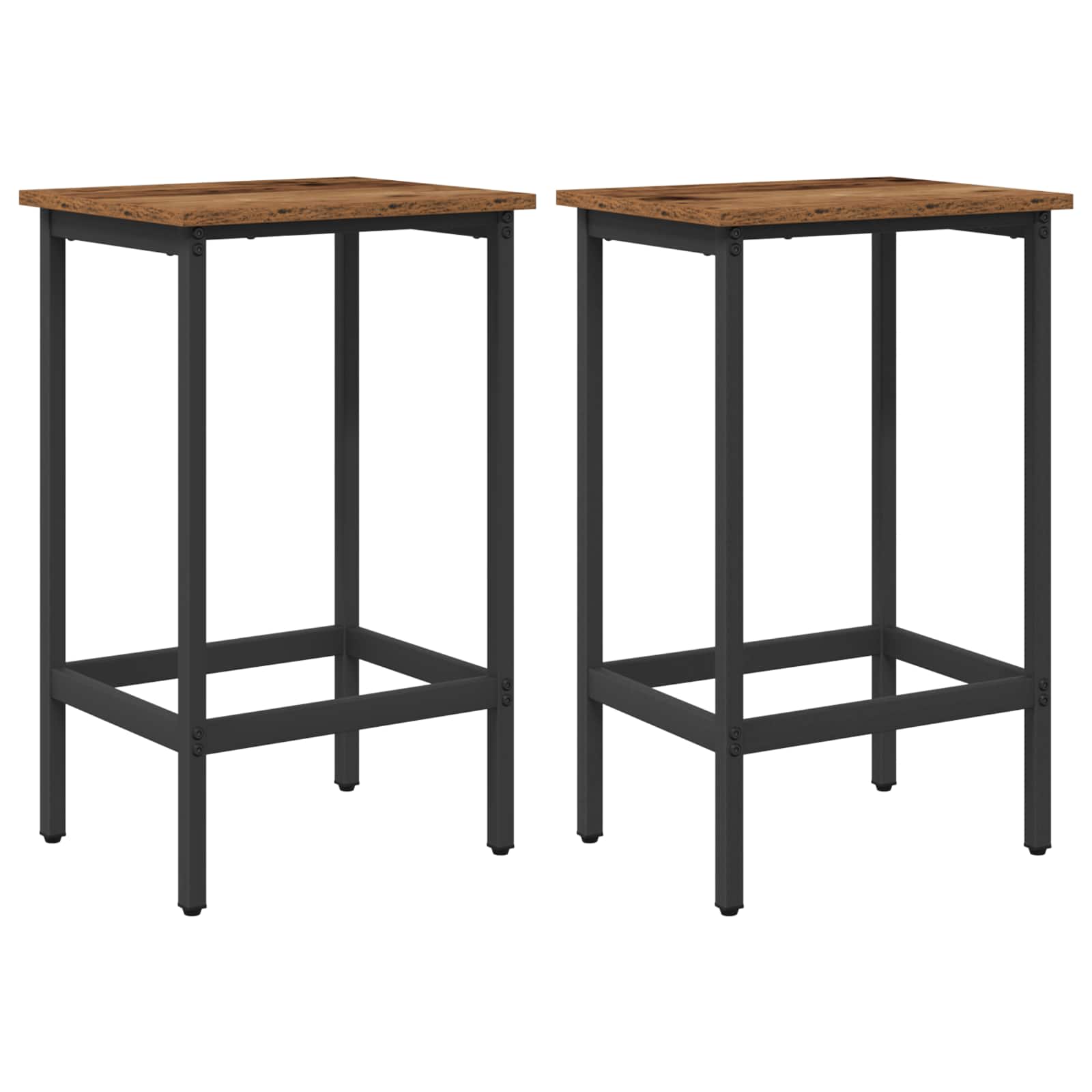 Barpall 2 st Gammalt trä 40 x 32 x 74 cm Konstruerat trä